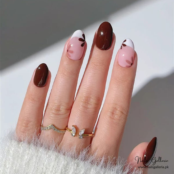 🌸 Autumn Romance Press-On Nails (24 Pcs) - Free Nail Kit Included