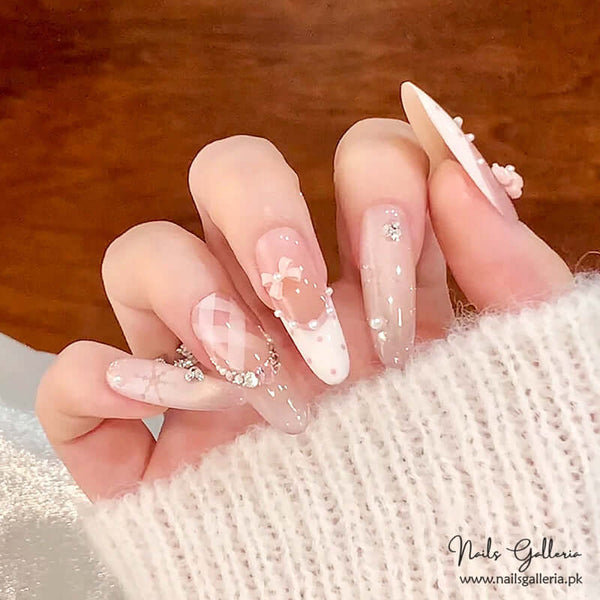🎀✨ Ballet Bows – Press-On Nails (30Pcs) - Free Nail Kit Included