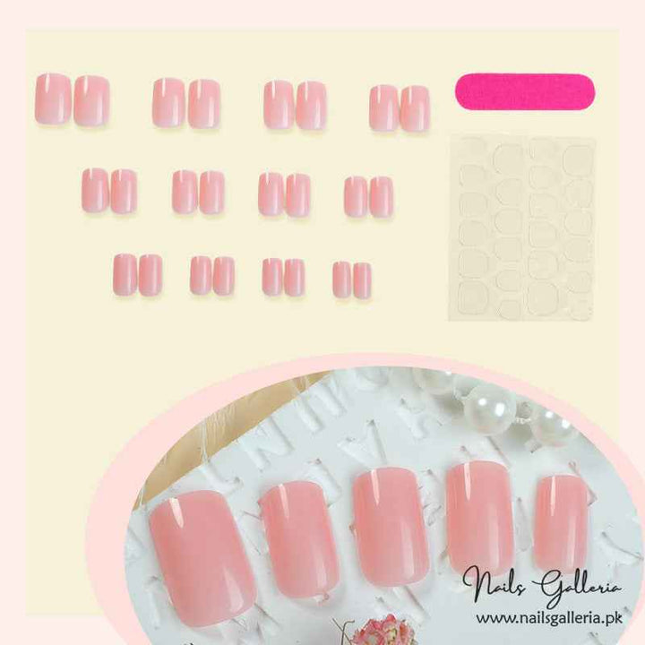 🌸 Bare Blush – Press-On Nails (24Pcs) - Free Nail Kit Included