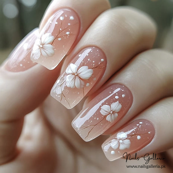 Blossom Beauty – Press-On Nails (24 Pcs) - Free Nail Kit Included