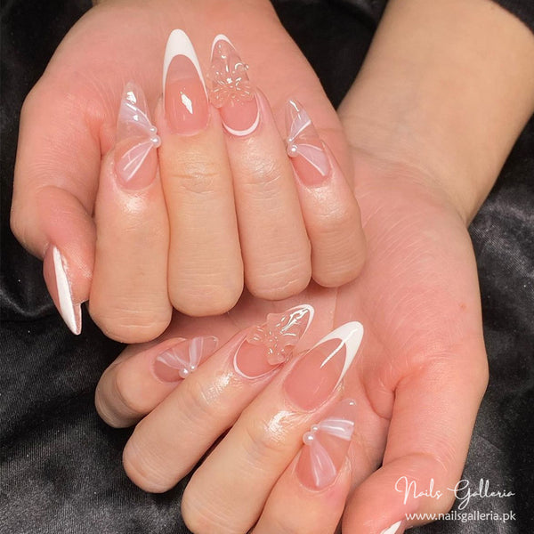 Blush Veil Gloss – Ultra-Sheer Press-On Nails (30Pcs) - Free Nail Kit Included