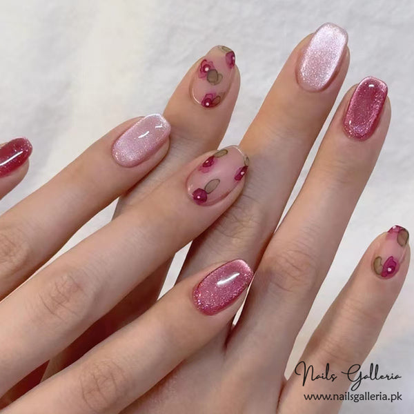 Cherry Blossom Dream Press-On Nails (24 Pcs) - Free Nail Kit Included