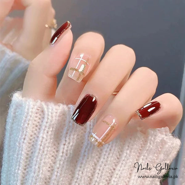 🍫 Chocolate Truffle – Press-On Nails (24 Pcs) - Free Nail Kit Included