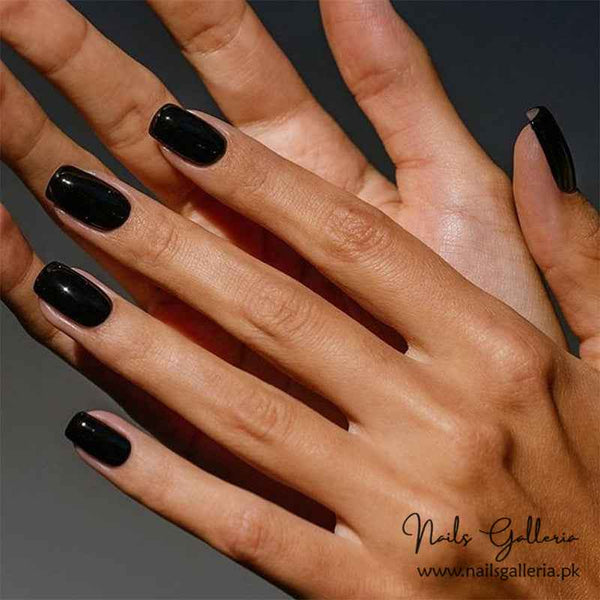 Classic Black Shine – Press-On Nails (24Pcs) - Free Nail Kit Included