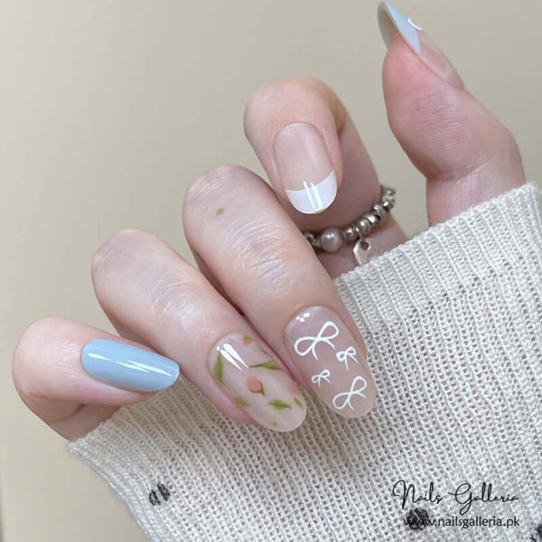 Coastal Design – Press-On Nails (30Pcs) - Free Nail Kit Included