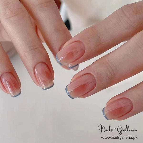 🌸 Coral Pink Gradient – Press-On Nails (24 Pcs) - Free Nail Kit Included