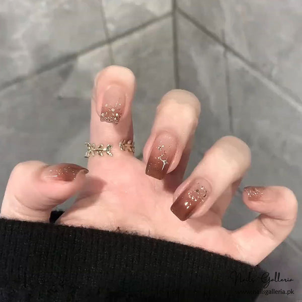 🍂 Cozy Autumn – Press-On Nails (24 Pcs) - Free Nail Kit Included
