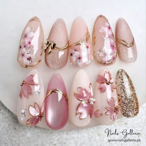 🌸 Dusty Rose Silk – Press-On Nails (24 Pcs) - Free Nail Kit Included
