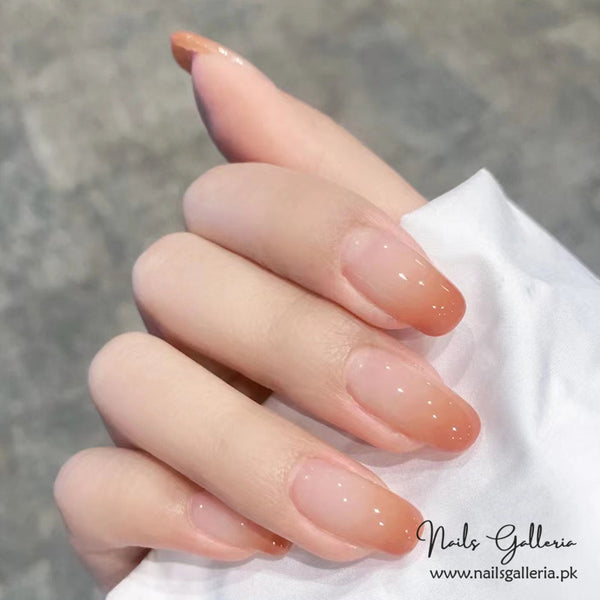 Elegant Gradient Blush Press-On Nails (24 Pcs) - Free Nail Kit Included