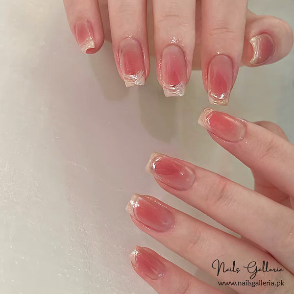 Fine Glitter Weaving French Press-On Nails (24 Pcs) - Free Nail Kit Included