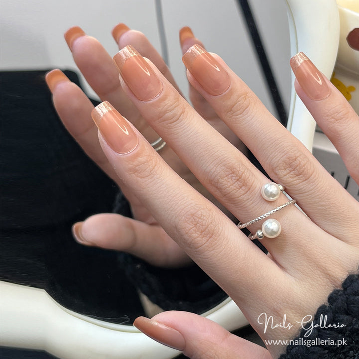NG660 - French Glitter Press-On Nails (30Pcs) - NailsGalleria.PK ...