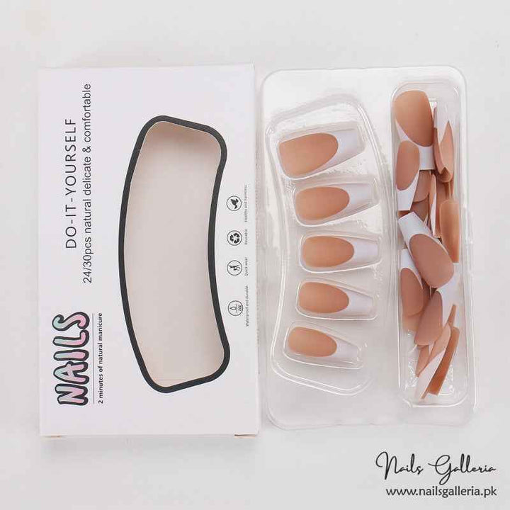 French Style – Press-On Nail Set (24Pcs) - Free Nail Kit Included ...