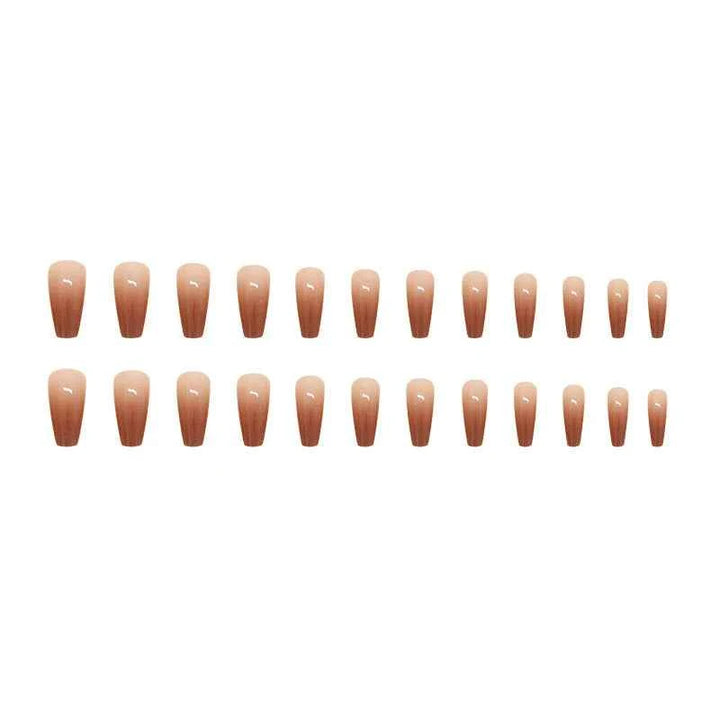Glossy Brown Ombre Coffin (24Pcs)