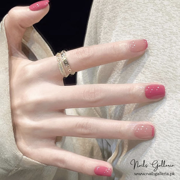 💗 Gradient Pink & Nude Press-On Nails (24 Pcs) - Free Nail Kit Included
