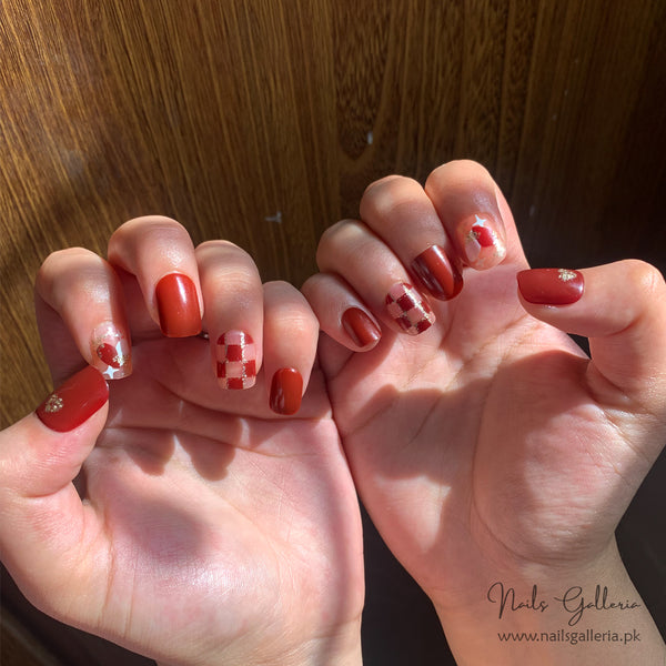 Ice Red (24Pcs) - Free Nail Kit Included