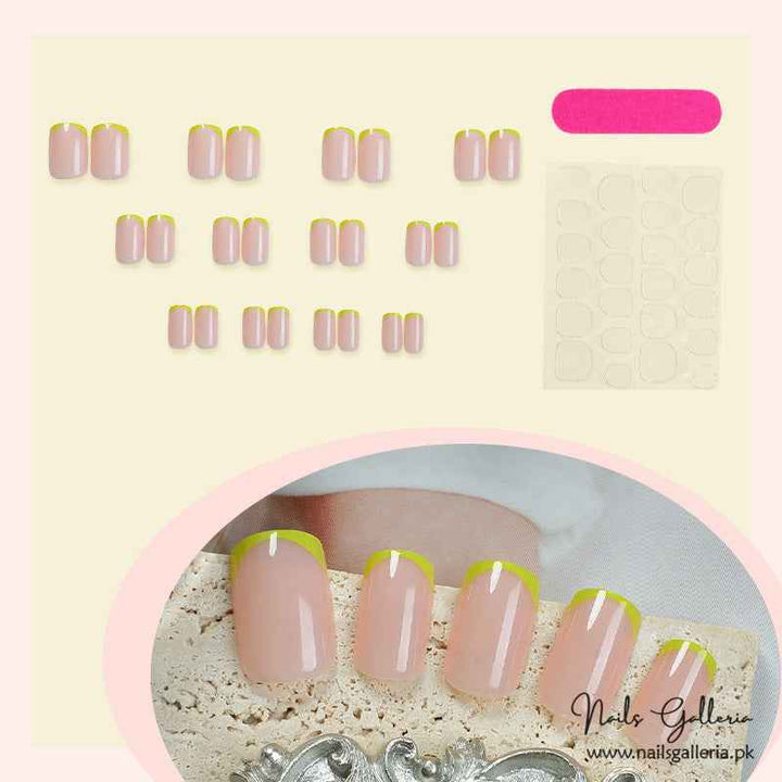 Lemon Zest – Press-On Nails (24Pcs) - Free Nail Kit Included