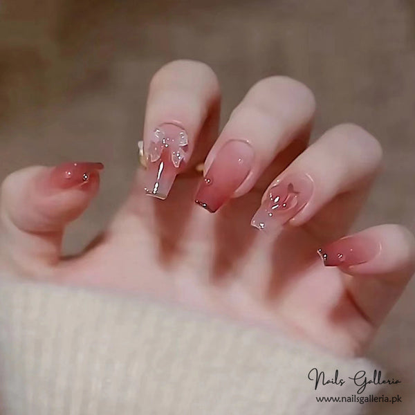 🦋Light-Changing Butterfly Press-On Nails (24 Pcs) - Free Nail Kit Included