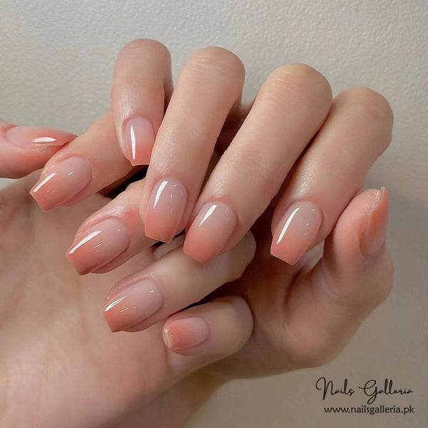 🍊 Lively Bright Gradient French Press-On Nails (24 Pcs) - Free Nail Kit Included