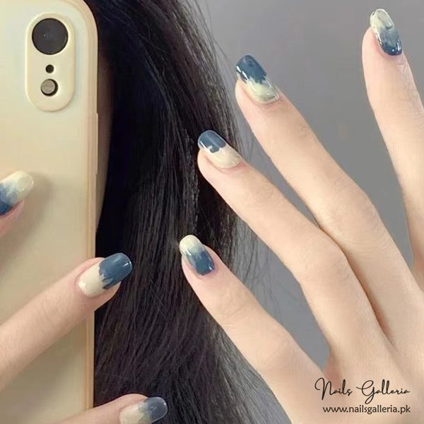 🌊 Marine Mood – Press-On Nails (24 Pcs) - Free Nail Kit Included