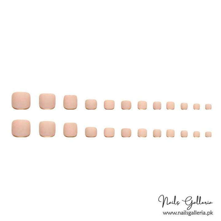 🌫️ Matte Mocha Elegance Toe Press-Ons(24 Pcs) - Free Nail Kit Included