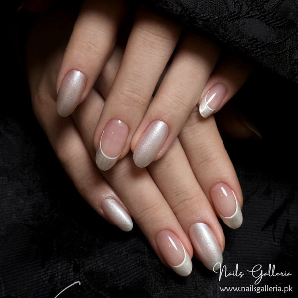 Metallic Nude – Press-On Nails (30Pcs) - Free Nail Kit Included