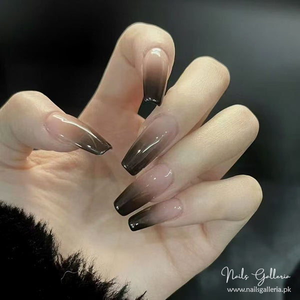 🖤 Midnight Fade Press-On Nails (24 Pcs) - Free Nail Kit Included