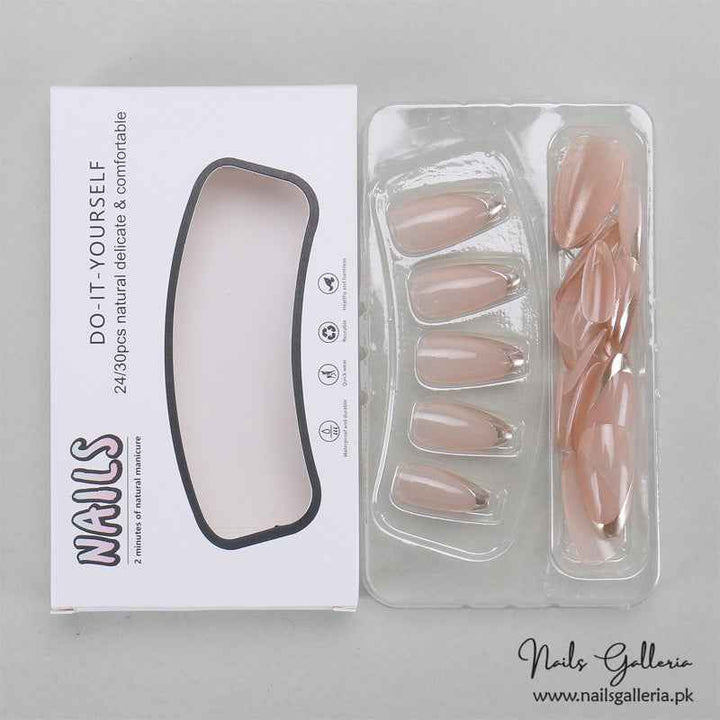 💅 French Curve – Press-On Nail Set (24Pcs) - Free Nail Kit Included