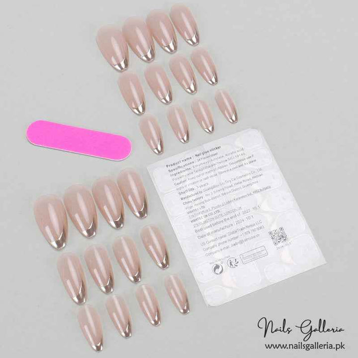 💅 French Curve – Press-On Nail Set (24Pcs) - Free Nail Kit Included