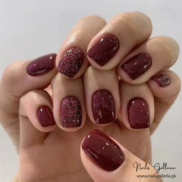 🍷Mystic Maroon – Press-On Nails (24 Pcs) - Free Nail Kit Included