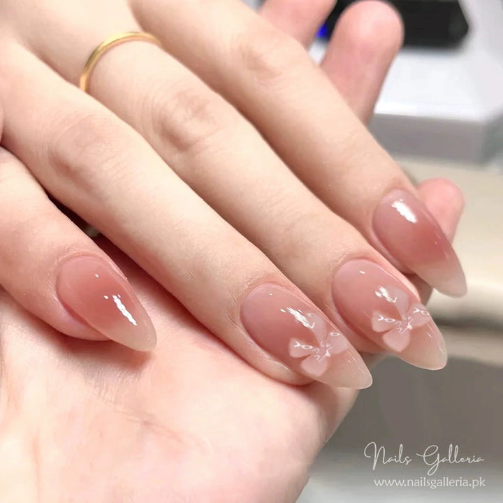 Natural Nude Glossy Press-On Nails (24Pcs) - Nails Galleria