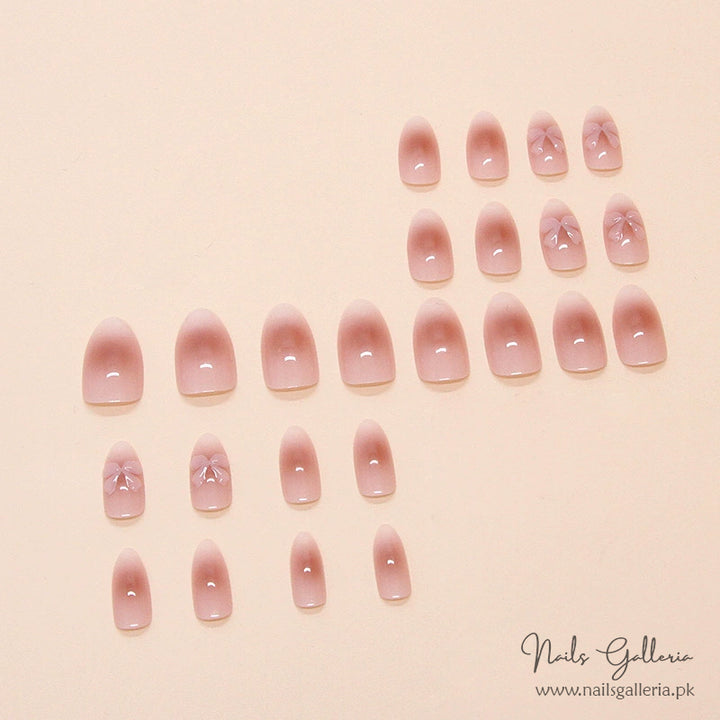 Natural Nude Glossy Press-On Nails (24Pcs) - Nails Galleria