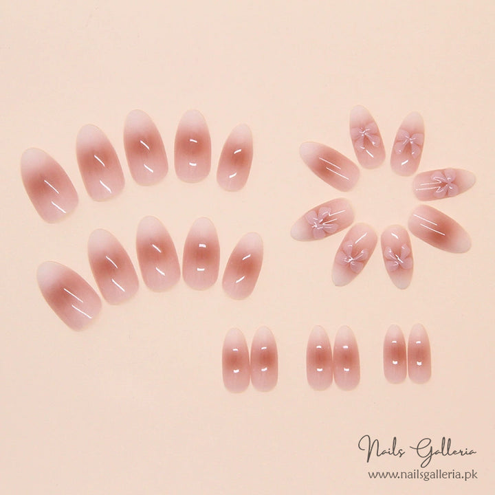 Natural Nude Glossy Press-On Nails (24Pcs) - Nails Galleria