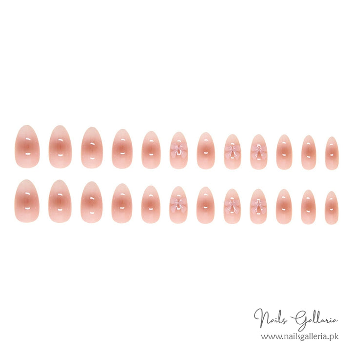 Natural Nude Glossy Press-On Nails (24Pcs) - Nails Galleria