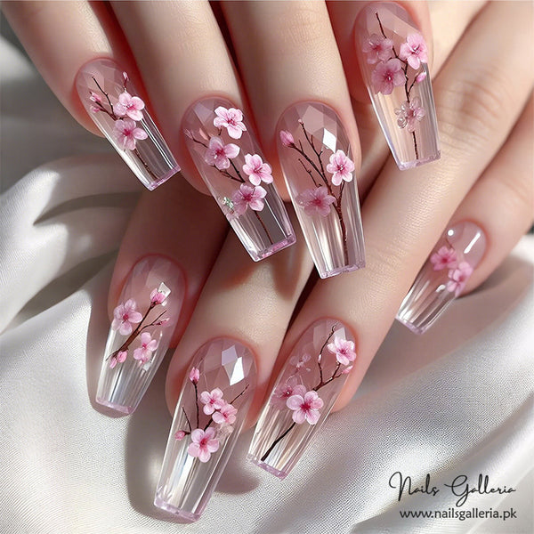 Nature-Inspired Design – Press-On Nails (24Pcs) - Free Nail Kit Included