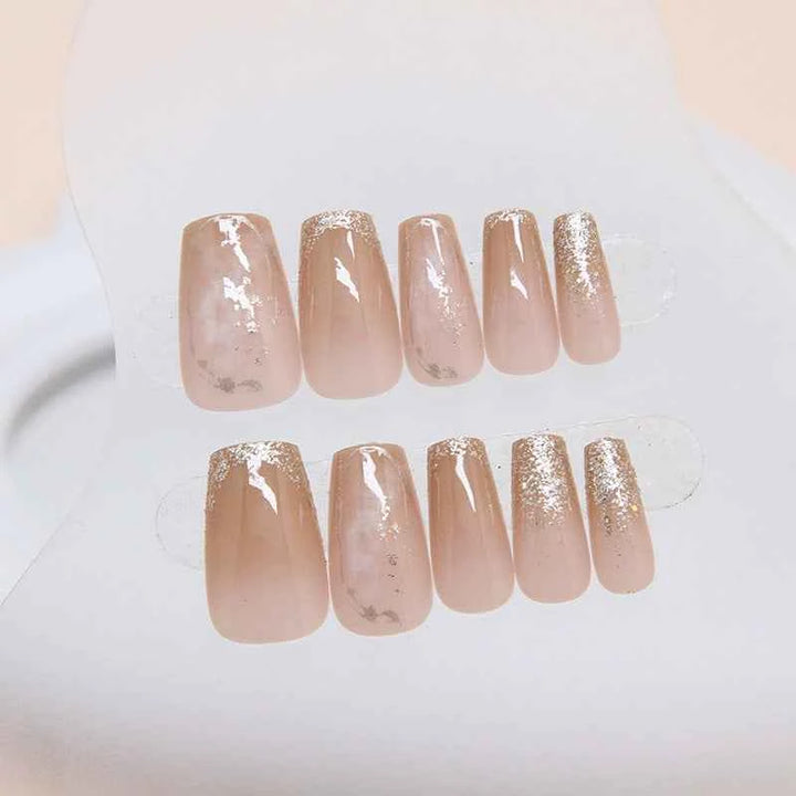 Nude & Gold Glitter (24Pcs)