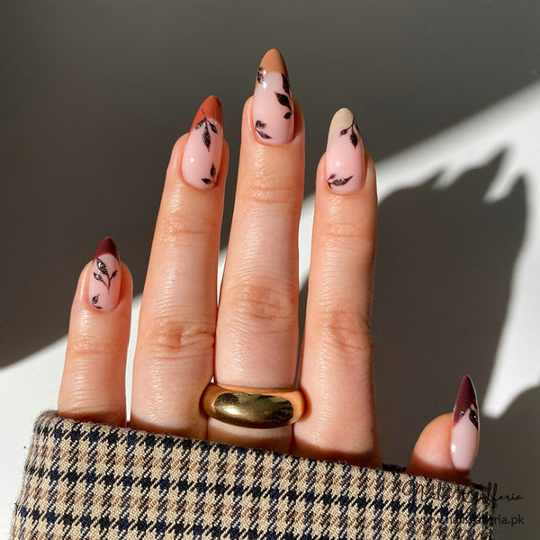 Peach Bloom – Floral Press-On Nails (24 Pcs) - Free Nail Kit Included