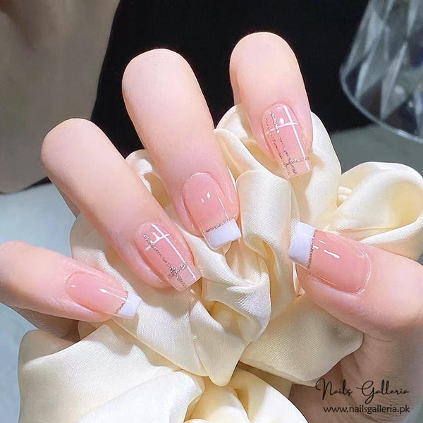 🌸 Pink Grace – Press-On Nails (24 Pcs) - Free Nail Kit Included