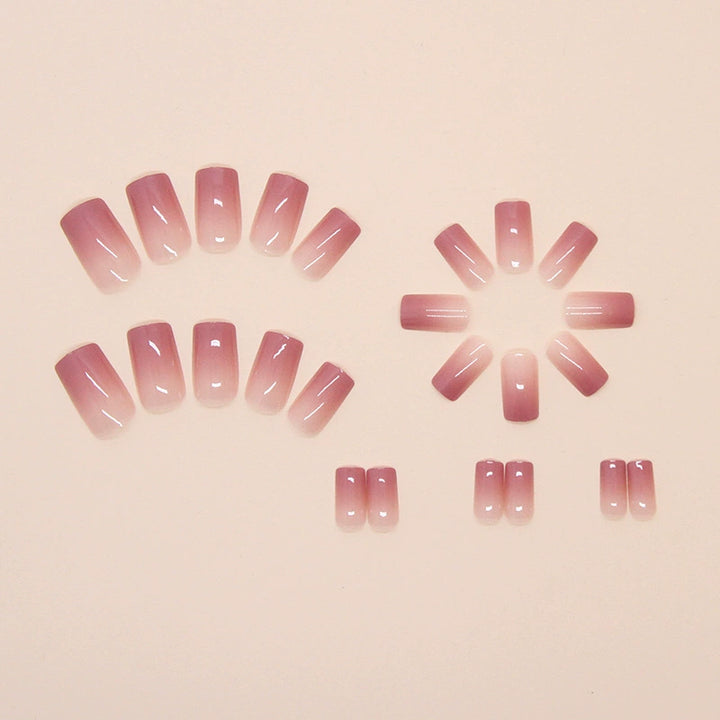 Pink Ombré Glossy Press-On Nails (24Pcs) - Nails Galleria