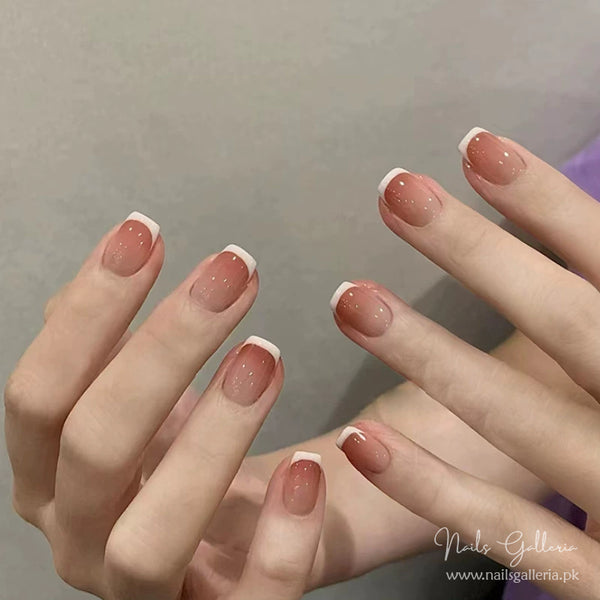 Red Sand Gradient Press-On Nails (24Pcs) - Nails Galleria