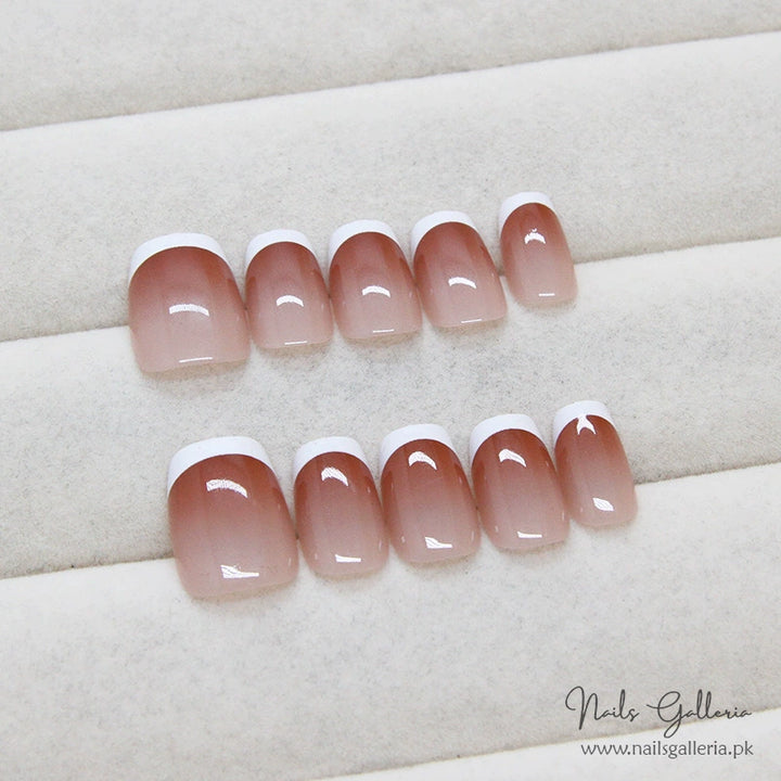 Red Sand Gradient Press-On Nails (24Pcs) - Nails Galleria