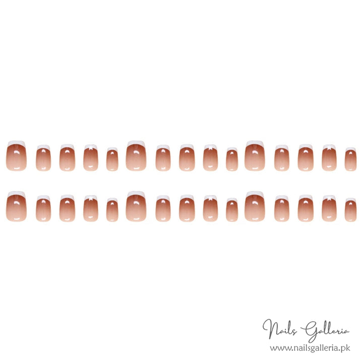 Red Sand Gradient Press-On Nails (24Pcs) - Nails Galleria