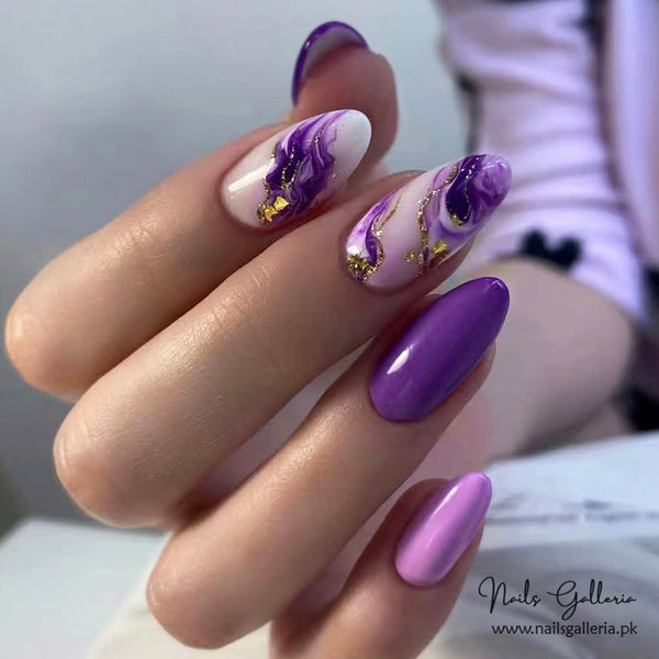 Royal Purple – Press-On Nails (24 Pcs) - Free Nail Kit Included