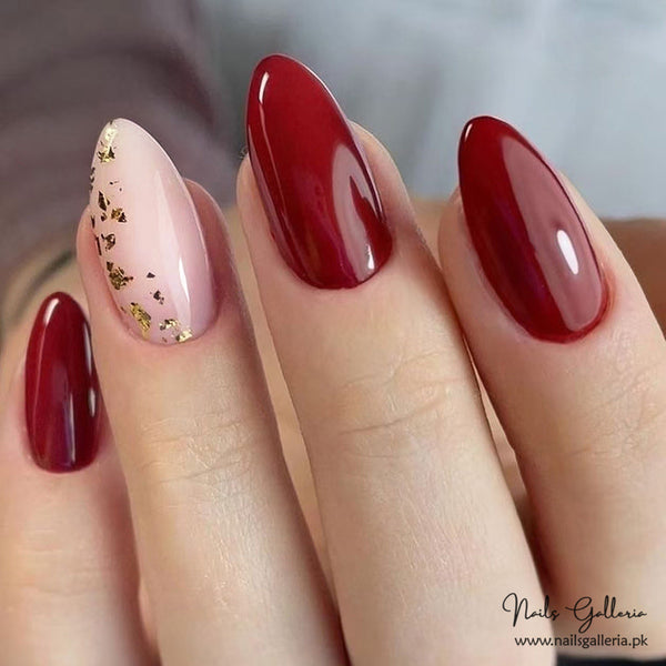 🍷 Ruby Elegance – Press-On Nails (24 Pcs) - Free Nail Kit Included