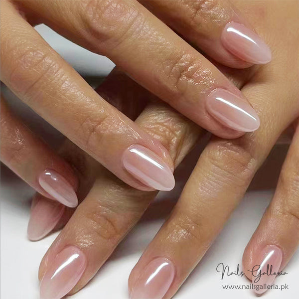Soft Blush Nude Press-On Nails (24 Pcs) - Free Nail Kit Included
