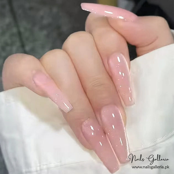 🌸 Soft Blush – Elegant Press-On Nails (24 Pcs) - Free Nail Kit Included