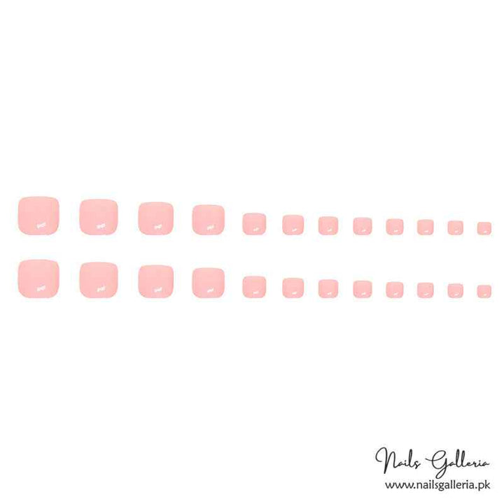Soft Pink Square Toe Press-On Nails (24 Pcs) - Free Nail Kit Included