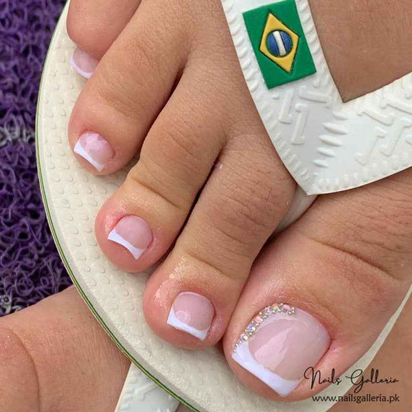 💫 Soft Taupe Gold-Tip Toe Press-On Nails (24 Pcs) - Free Nail Kit Included
