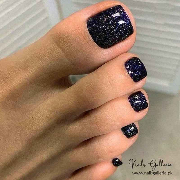 Starry Night Square Toe Press-On Nails (24 Pcs) - Free Nail Kit Included
