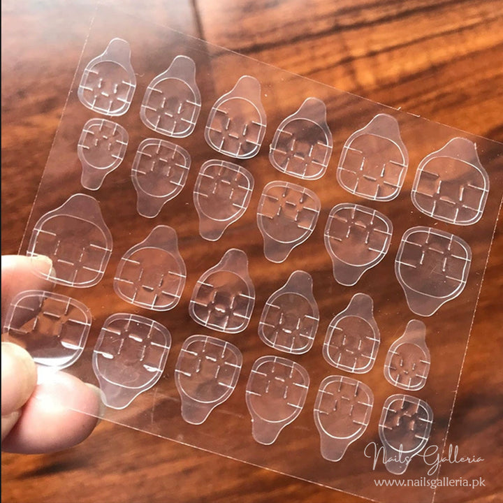 Strong Adhesive Nail Glue Tabs – Mess-Free & Easy Application! 💖 24 Tabs Per Sheet - Nails Galleria