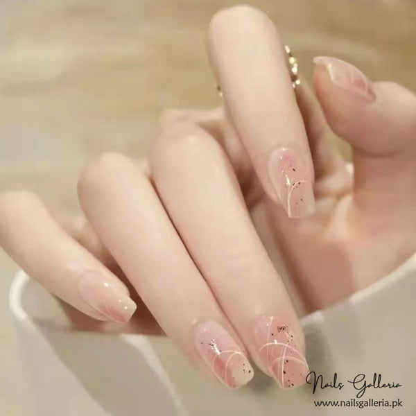 🌷 Subtle Artistry – Press-On Nails (24 Pcs) - Free Nail Kit Included